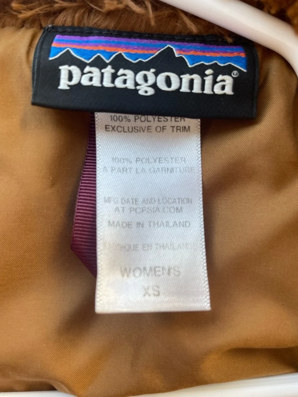 Patagonia Womens Los Gatos Fleece Vest Rare Brown Tan Camel Stripe Size XS Lined